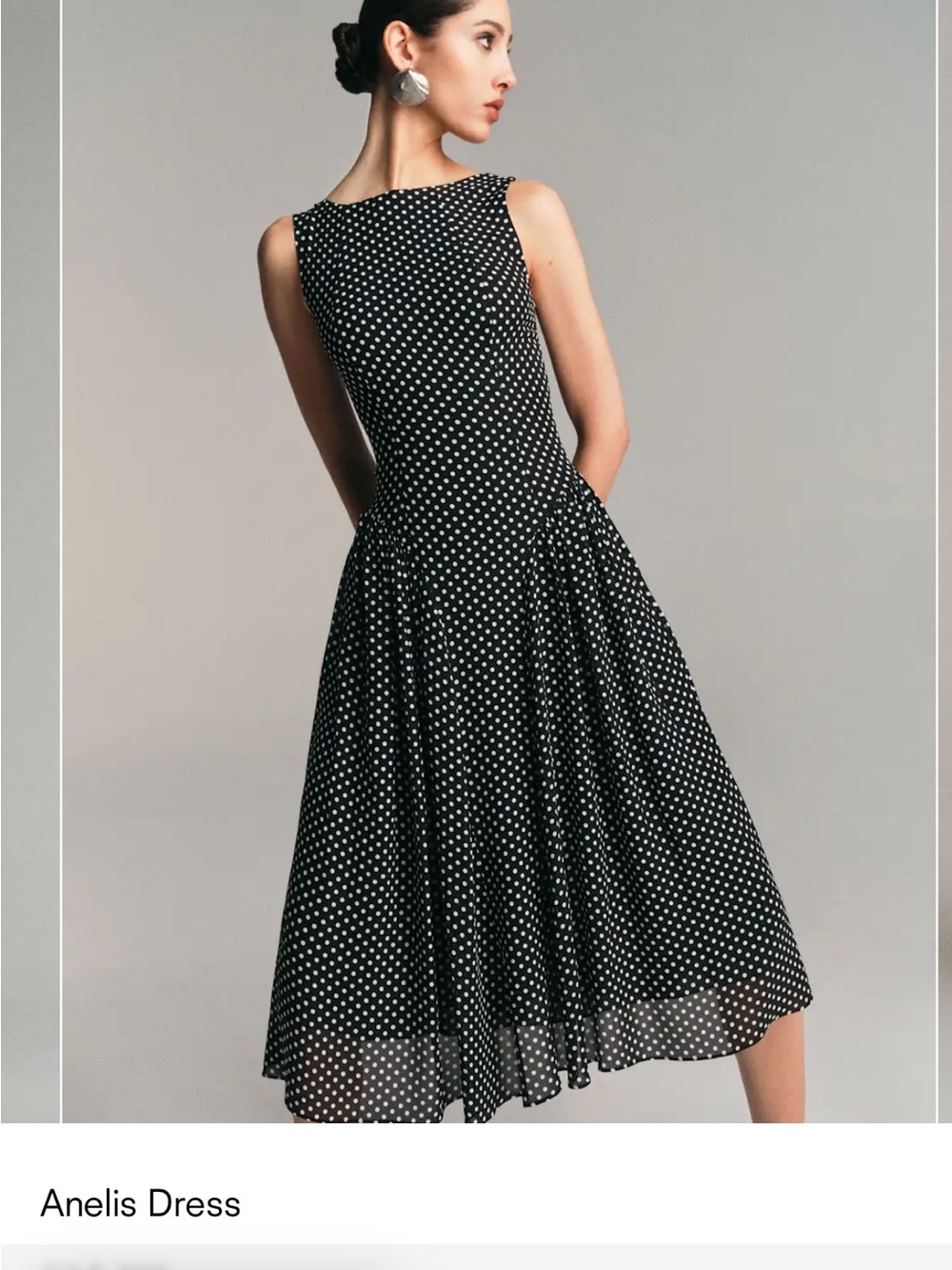Reformation Black and White Polka Dot Midi Dress - Picture 1 of 6